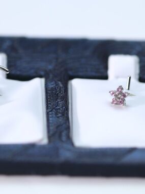 TWO nose Piercing ready with Display Included New